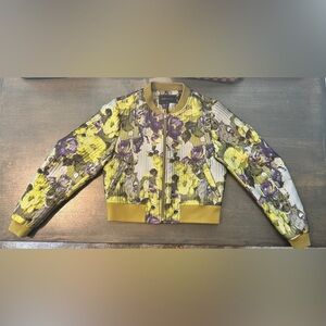 BCBGMaxAzria Purple and Yellow Floral Jacket